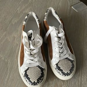 Veronica Beard Suede & Snakeskin Women's Sneakers